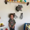 Deko-Objekte, Figuren, Dinosaurier-Wandskulptur, 3D-Burst-Hängekopf, Kunstharz mit Krallen, Heimdekoration 230710