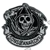 Fashion SOA Reaper Crew Embroidered Iron On Patch Motorcycle Heavy Metal Punk Applique Badge Front Patch 3 5 G0448272d