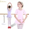 Vêtements de scène enfant rose/violet Costume de danse robe de Ballet justaucorps professionnel pour fille gymnastique à manches longues