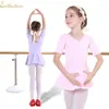 Stage Wear Bambino Rosa/viola Costume da ballo Vestito da balletto Body professionale per ragazza Ginnastica manica lunga