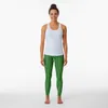 Active Pantaloni Strisce Verticali Verde Nero E Giallo Leggings Abbigliamento Fitness Sport Donna