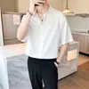 Männer Casual Hemden Männer Sommer Kurzarm Hemd Koreanischen Stil Lose Dünne Business Tops Elegante Weiche Täglichen Männlichen Camisas