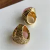 Anello di design di lusso Anelli di fidanzamento per matrimonio Anello con diamanti rosa da donna Gioielli di moda abbaglianti retrò