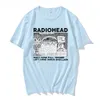 Heren T-shirts Radiohead T-shirt Mannen Grappige Retro Prints Losse Ademende Tops 100% Katoen Unisex T-shirts Indie Rock Band Muziek Tees mannen 230710