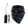 Máscaras de festa Led Assustador Halloween Glow Light Up Cosplay Rave Mask Para Festas Festival Traje Cold Phjk1909 Drop Delivery Home Garden Dhljw