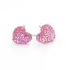 Stud Fashion Heart 12Mm Resin Druzy Drusy Earrings Stainless Steel Handmade For Women Jewelry Drop Delivery Dhgw3