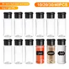 Bouteilles de stockage Bocaux 10/20/30/40PCS Organisateur d'épices Bocaux pour épices Salière et poivrière L'assaisonnement ne contient pas de BPA Canister Kitchen Spice Jar 230710