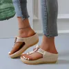 Hausschuhe Frauen Neue Sommer Sandalen Offene spitze Strand Schuhe Flip-Flops Keile Bequeme Hausschuhe Niedliche Sandalen Plu Größe 35 ~ 43 Chaussure Femme T230711