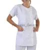 Others Apparel Women Men Medical Dress Hospital Lab Coat Workwear Tops Uniform Collarless Short Sleeve Unisex Nurse Doctor Outfit Come Coats x0711