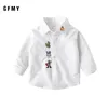 Kids Shirts GFMY Boys Autumn Cotton Long Sleeved Casual Shirt Baby Cartoon Dinosaur Embroidery Childrens Clothing 230711