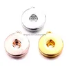 Charms Sier Gold Alloy 18Mm Ginger Snap Button Base For Snaps Bracelet Earrings Necklace Diy Jewelry Accessory Drop Delivery Finding Dhfei