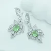 European Retro Luxury Geometric Gem Earrings Women Brand Colorful 3A Zircon Exquisite Earrings Charm Female s925 Silver Earrings Wedding Party Jewelry Gifts