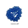 Cluster Ringen F19D Perzik Hart Ring Kunstmatige Kristal Geweven Vinger Voor Vrouwen Meisjes