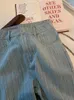 Женские штаны Superaen полосатые бриллианты прямые джинсы для женщин Лето 2023 г. Высокая талия с высокой талией.