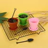 Dinnerware Sets 10 Plastic Pot Box Cake Planter Small Flowerpots Mousse Ice Drink Dessert 7.5X8CM