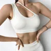 Yoga Outfit Mode Naakt Gevoel Sexy Asymmetrische Slant-Schouder Dames Sport Ondergoed Shakeproof Fitness Running Vrouwen Beha