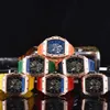 Luxus Herren automatische mechanische Uhr Japan West Iron City Uhrwerk Naturkautschuk Armbandgröße 50x42mm316 Feinstahl