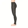 Leggings da donna DeanFire Super Soft Black Grid Print Fitness Leggins Sexy Silm Pantaloni alla caviglia da donna