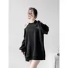 T-shirt da donna Autunno Inverno Bianco Nero Spalla fredda Camicia a maniche lunghe da donna Perla Halter Neck Moda coreana Harajuku 2xl Oversize