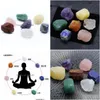 Kamień 7 sztuk/zestaw Reiki Natural Irregar Rock Quartz 7 Chakra Energy Healing Symbol dekoracji Drop Delivery biżuteria Dhrfu