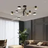 Pendelleuchten Nordic Metall Kronleuchter LED-Licht 4/6/8 Kopf 3 Dim Black Fixture für Wohnzimmer Esszimmer Schlafzimmer