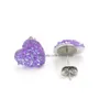 Stud Fashion Heart 12Mm Resin Druzy Drusy Earrings Stainless Steel Handmade For Women Jewelry Drop Delivery Dhgw3