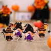 12 Pz / set Halloween Gnomi appesi Ciondolo in legno Albero d'autunno Ornamento Vacanze Decorazioni per la casa Favore di partito XBJK2307