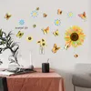 Naklejki ścienne 3D Słonecznik Motyl Naklejka Naklejka PCV Do Domu Pokój Okno Drzwi Lodówka Dekoracji Kuchni