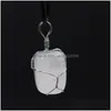 Pendant Necklaces Natural Stone Sier Color Wire Winding Necklace Irregar Amethyst Rose Quartz Crystal Agate Drop Delivery Jewelry Pen Dhhdb