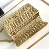 10A Top Quality designer bag Plant material chain shoulder bag 20.5cm Luxury Fashion Gold chain Crossbody Bag Free Shipping CN007