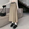 Skirts Fashion Solid Pleated Skirt Long Women Spring Vintage Y2k High Waist A-Line Female Preppy Style Casual 90s Streetwear P217