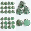 Charms Natural Stone Tree Of Life Green Aventurine Pendants Chakras Gem For Jewelry Accessories Necklace Marking Drop Delivery Findi Dhw8I