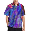 Mannen Casual Shirts Neon Verf Spashs Losse Shirt Mannelijke Strand Graffiti Art Print Hawaii Custom Korte Mouwen Y2K Oversized Blouses