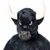 Maßgeschneidertes schwarzes Stier-Maskottchenkostüm 300B