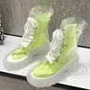 Сапоги Cool Fashion Women Transparent Platform Boots Водонепроницаемые ботинки на щиколотка