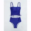 Women's Swimwear Women And Beachwear Bathing Suit Tankini Push Up Bikini Ladies 2023 Pure Color Swimsuit Sexy High Waist Print