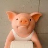 Toilet Paper Holders PVC Pig Style Toilet Paper Holder Punch-Free Hand Tissue Box Household Paper Towel Holder Reel Spool Device Bathroom Accessory 230710