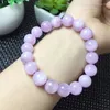 Bransoletka naturalny Kunzite bransoletka kryształowe bransoletki okrągły koralik Stretch Healing kamień prezent urodzinowy 1 sztuk 10/13MM