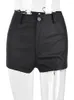 Women's Shorts Moto Biker Women Black Highwaist Button Bodycon Short Pant Streetwear Y2k Lace Up Drawstring Package Hip Skinny Pencil