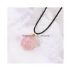 Pendentif Colliers Pierre Naturelle Irregar Lapis Lazi Améthyste Cristal Rose Chakra Reiki Collier De Guérison Pour Femmes Hommes Cadeaux Drop Deli Dhpk5