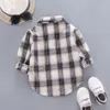 Kids Shirts Koreaanse Mode Kinderen Tops Jongens Buffalo Plaid Flanel Shirt Baby Casual Bovenkleding Kleding AutumnGirls Blouses 0 5T 230711