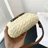 Saco de palha estilista de verão mulher tecido grama mini cesto anagrama bolsa tiracolo moda bolsa mensageiro luxo marca tricô bolsas pequenas