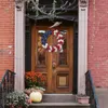 Decorative Flowers Independence Day Wreath American Flag 4th Of July Wreaths For Front Door Memorial Spring Decoration Fall Welcome Sign