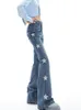 Vrouwen Broek Y2K Vintage Mannen Koreaanse Blauw Streetwear Retro Ster Esthetische Rechte Broek Jeans Grunge Denim Flare Vrouwen kleding 230711