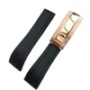 Cinturino per orologio in silicone morbido caucciù nero da 20 mm ROL 111261 SUBGMTYM Accessori braccialetto con chiusura in argento2839045