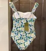 Costume da bagno intero da donna con canotta Costume da bagno senza spalline Costumi da bagno con fiori stampati S M L