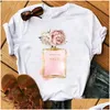 Kvinnors t-shirt kvinnor t-shirt kvinnor kläder tryck blomma per flaska söt kort ärm t-shirt tryckt skjorta t kvinnlig topp casual woman tee x0527 dr dhrl4