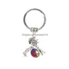 Porte-clés Mode Drusy Druzy Sirène Échelle Coquillage Étoile De Mer Pendentif Porte-clés Poisson Chatoyant Chaîne Pour Femmes Dame Bijoux Drop Delivery Dhzgu