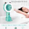 Electric Fans Portable Fan USB RADDABLE MINI FAN med tre-växlad elektriska handfläktar för hem- och resekamping nattljus kylare