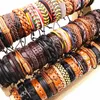 Chaîne En Gros 100pcsLots Assorties Vintage À La Main Hommes Manchette En Cuir Tressé Bijoux Bracelets Poignet Bracelet Pour Les Femmes 230710